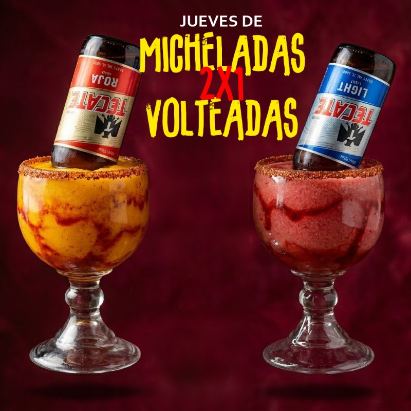 Promoción: ¡LOS JUEVES SE JUEGAN CON MICHELADAS AL 2X1! 🥑🍺🔥