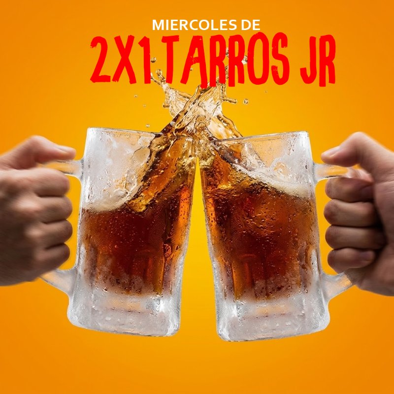 Promoción: ¡MIÉRCOLES DE TARROS AL 2X1! 🍺⚽️
